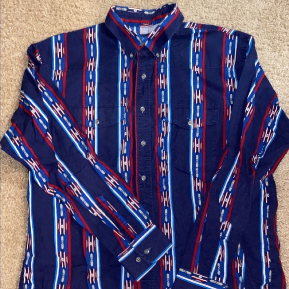 Vintage wrangler western collection button down